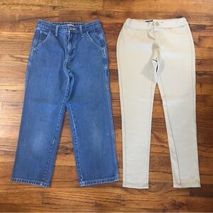 Girls Denim Blue Jean Carpenter Pants Khaki Legging Pant Bundle
Old Navy Bottoms